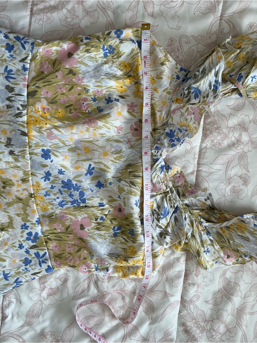 Wildfox Floral Ruffle-Trim Sundress in Yellow and Blue MP - Picture 4 of 6